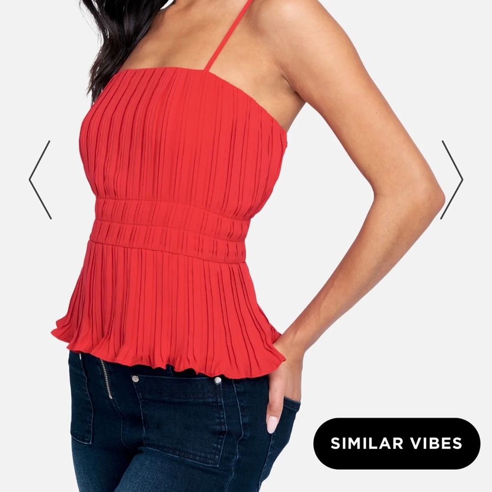 BEBE pleated chiffon top. Red. ✨NEW✨ size 4